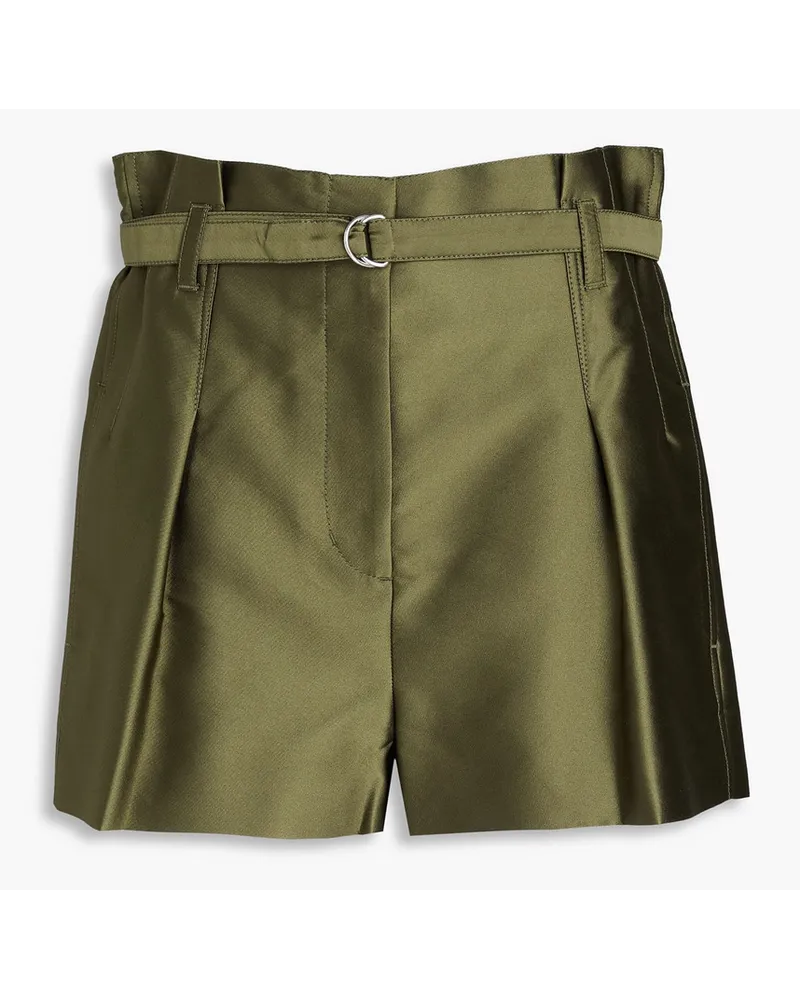 3.1 phillip lim Shorts aus glänzendem Twill Grün