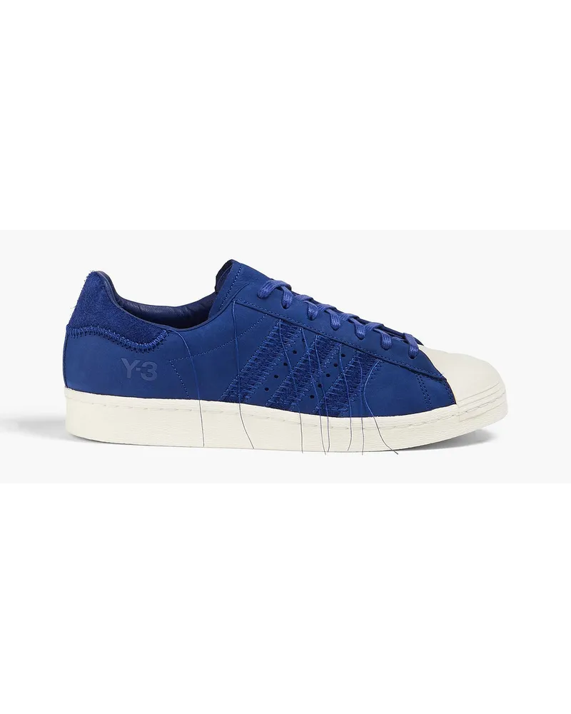 Y-3 Superstar Sneakers aus Nubukleder und Veloursleder Blau