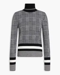 Thom Browne Rollkragenpullover aus Merinowolle mit Hahnentrittmuster Schwarz