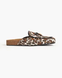 Tory Burch Tory Charm Mules aus Canvas mit Leopardenprint Animal-print