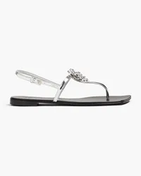 Giuseppe Zanotti Eris Sandalen aus verspiegeltem Leder mit Kristallverzierung Metallic