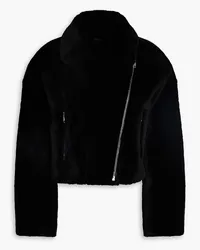 Yves Salomon Bikerjacke aus Shearling Schwarz