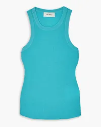 Lisa Yang Addison geripptes Tanktop aus Kaschmir Blau