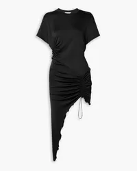 ET OCHS Brielle asymmetrisches Kleid aus Stretch-Jersey mit Cut-out und Raffungen Schwarz