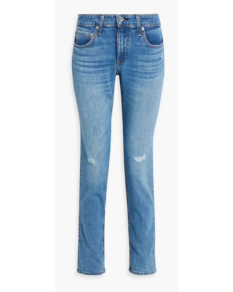 Rag & Bone Dre Boyfriend-Jeans inDistressed-Optik Blau