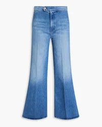 Mother The Tab Roller hoch sitzende Jeans mit weitem Bein Blau