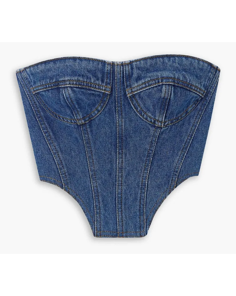 David Koma Bustier aus Denim Blau