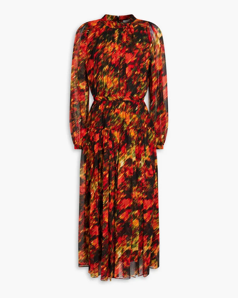 3.1 phillip lim Midikleid aus Seidenkrepon mit Print Rot