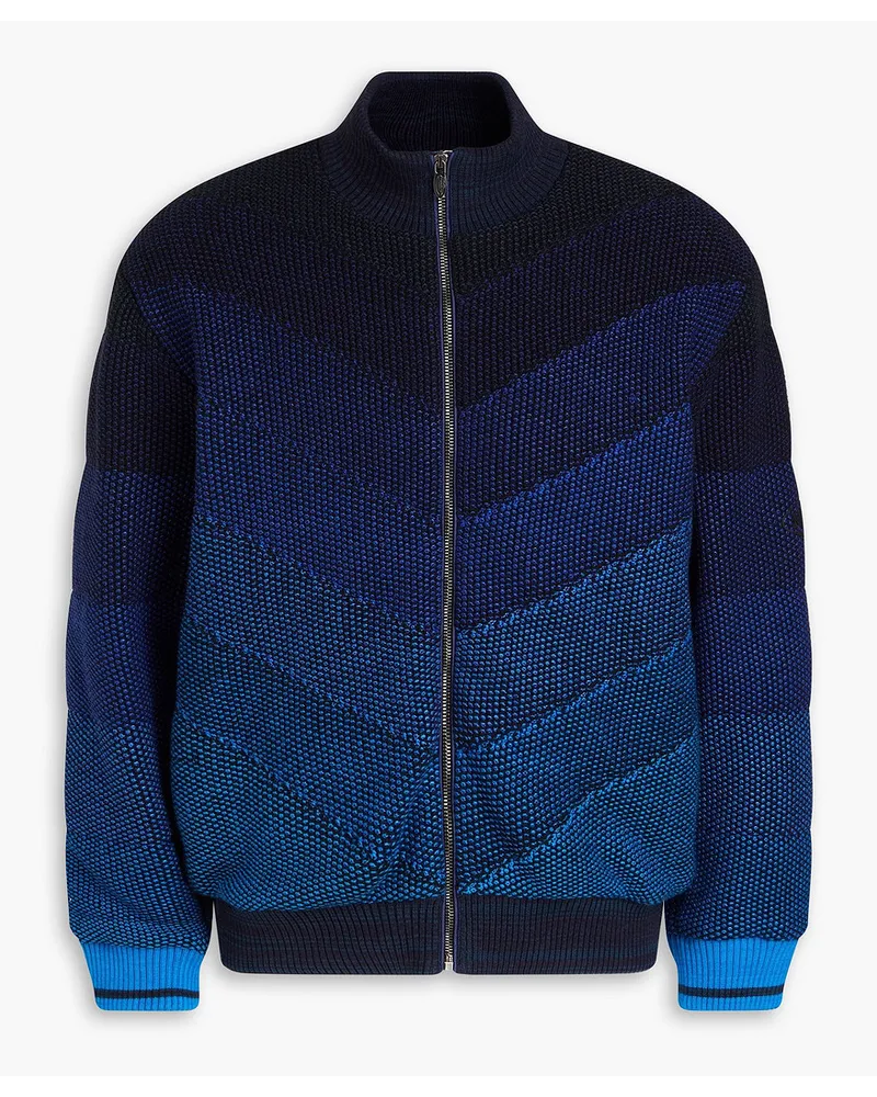 Missoni Gesteppte Bomberjacke aus Bouclé-Strick mit Farbverlauf Blau