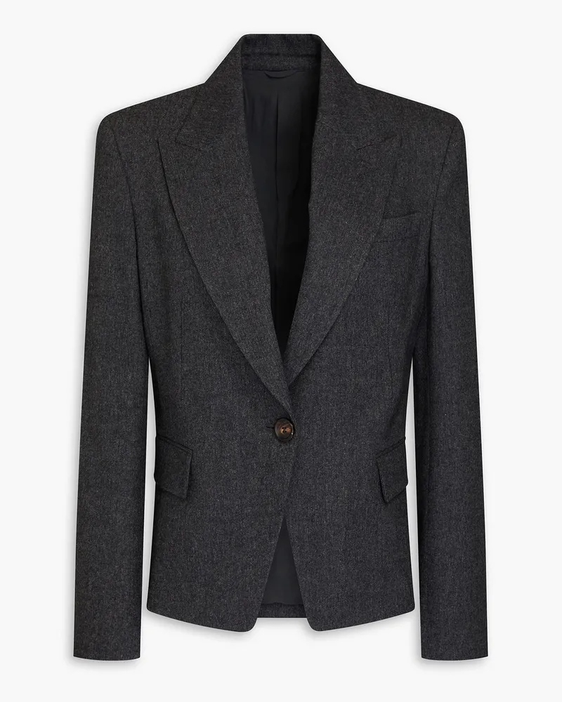 Brunello Cucinelli Blazer aus einer Wollmischung mit Zierperlen Grau