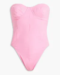 Norma Kamali Corset Mio trägerloser Badeanzug mit Bügel Pink