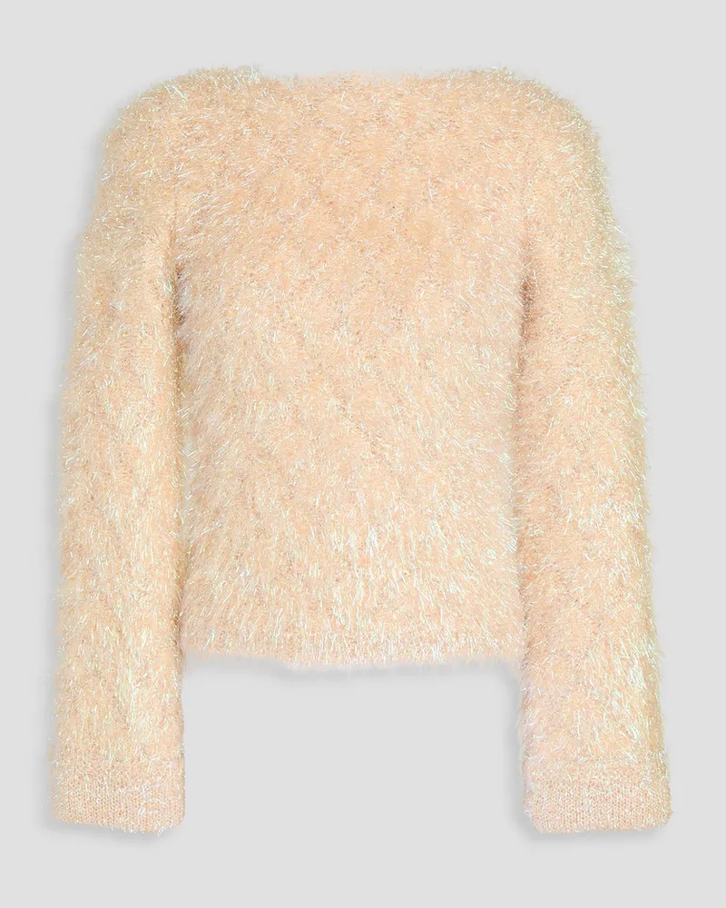 Victoria Beckham Metallic knitted sweater Weiß