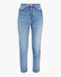 Ganni Hoch sitzende Jeans mit schmalem Bein inausgewaschener Optik Blau