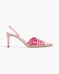 Giuseppe Zanotti Slingback-Pumps aus Veloursleder, Kunstleder und PVC Pink