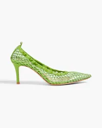 Gianvito Rossi Alisia Pumps aus Mesh mit Lederbesatz Grün