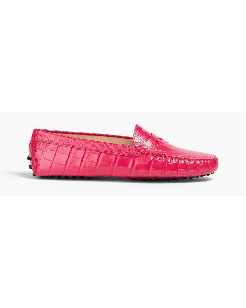 TOD'S Loafers aus Leder mit Krokodileffekt Pink