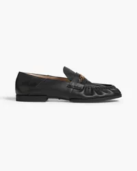 TOD'S Loafers aus Leder mit Raffung und Verzierung Schwarz