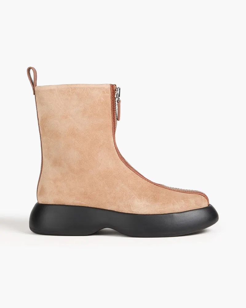 3.1 phillip lim Mercer Chelsea-Boots aus Veloursleder mit Reißverschlussdetails Neutral