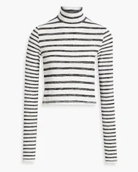 Rag & Bone Gestreifter Rollkragenpullover aus Stretch-Strick Grau