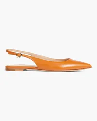 Gianvito Rossi Ribbon flache Slingback-Schuhe mit spitzer Kappe aus Leder Braun