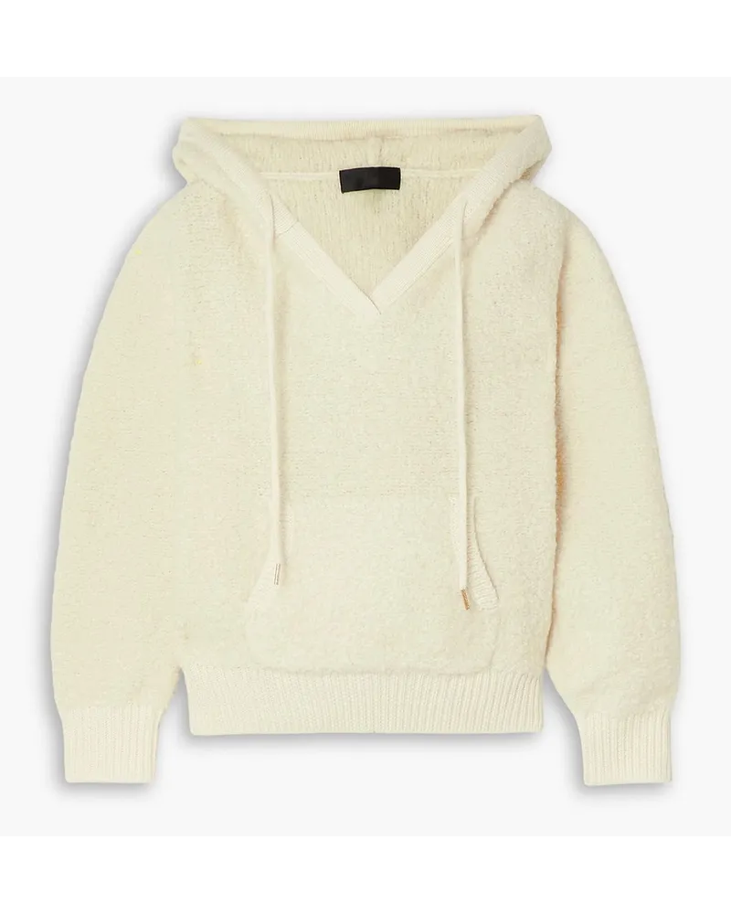 Nili Lotan Marcello Hoodie aus Bouclé-Strick aus einer Wollmischung Weiß