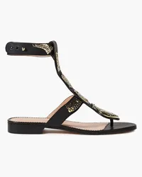 RED Valentino Sin appliquéd leather sandals Schwarz