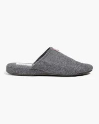 Thom Browne Slippers aus Filz mit Streifen Grau