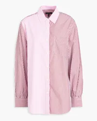 Rag & Bone Maxine gestreiftes Hemd aus Baumwollpopeline Pink