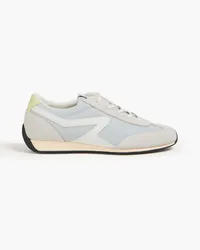 Rag & Bone Retro Runner Slim Sneakers aus Leder, Veloursleder und Mesh Grau