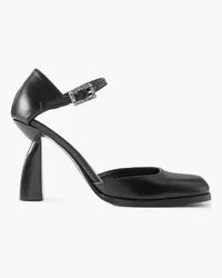 NODALETO Angel Lucia Pumps aus Leder mit Kristallen Schwarz