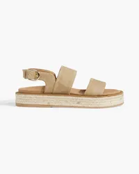 Iris & Ink Naya Espadrille-Slingback-Sandalen aus Veloursleder Grün