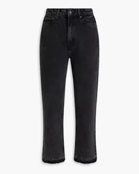 Paige Sarah hoch sitzende Cropped Jeans mit geradem Bein Grau