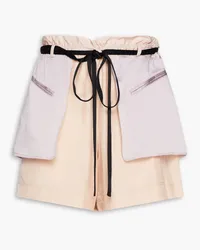 Valentino Garavani Zweifarbige Shorts aus Webstoff mit Gürtel Pink