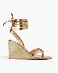 Gianvito Rossi Ribbon Beachclub Espadrille-Wedges aus -Leder Metallic