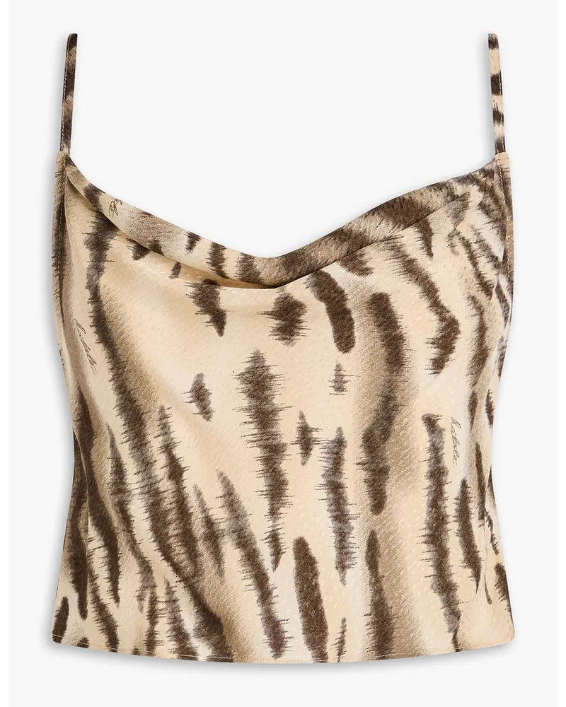 ROTATE Birger Christensen Cropped Tanktop Aus Jacquard Mit Tigerprint Neutral