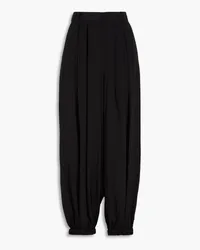 tibi Cropped Karottenhose aus Crêpe de Chine aus Seide Schwarz