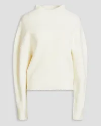 3.1 phillip lim Rollkragenpullover aus gebürstetem Rippstrick Weiß