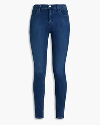 J Brand Hoch sitzende Skinny Jeans inausgewaschener Optik Blau