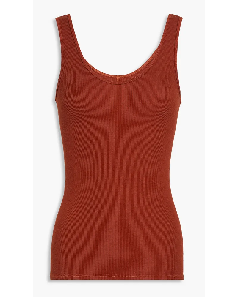 Enza Costa Tanktop aus geripptem Jersey Rot