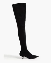 Sergio Rossi Overknees aus Stretch-Veloursleder Schwarz