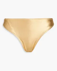 Solid and Striped The Nani halbhohes Bikini-Höschen mit -Effekt Metallic