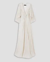 Jenny Packham Robe aus Chiffon mit Cape-Effekt und Pailletten Weiß