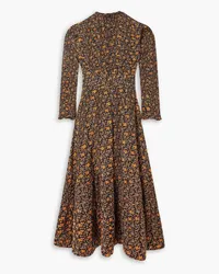 DÔEN Iliana Maxikleid aus einer Baumwollmischung mit Blumenprint Schwarz