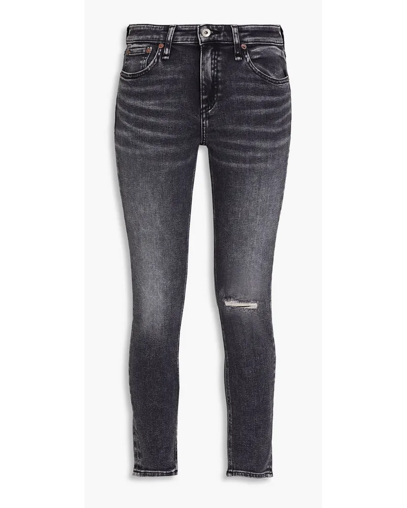 Rag & Bone Cate tief sitzende Cropped Skinny Jeans inDistressed-Optik Schwarz