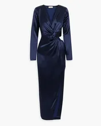 NICHOLAS Alezia Maxikleid aus Satin mit Cut-outs und Twist-Detail an der Vorderseite Blau