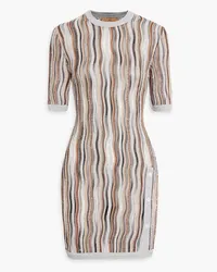 Missoni Mini-Strickkleid inHäkeloptik mit Metallic-Effekt und Verzierung Braun