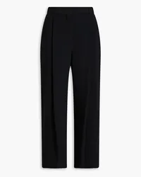 Victoria Beckham Hose mit weitem Bein aus Crêpe Schwarz