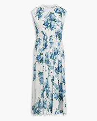 EMILIA WICKSTEAD Lyssa Midikleid aus Baumwollpopeline mit floralem Print Blau