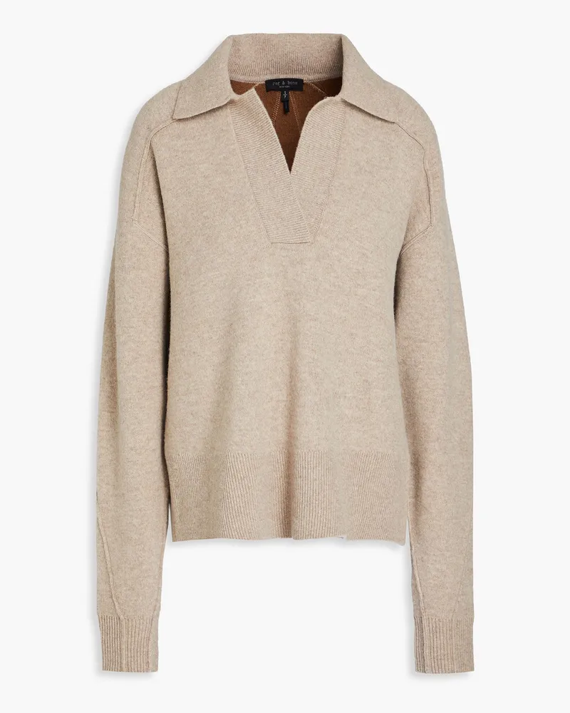 Rag & Bone Bridget Pullover aus einer Wollmischung mit Polokragen Neutral