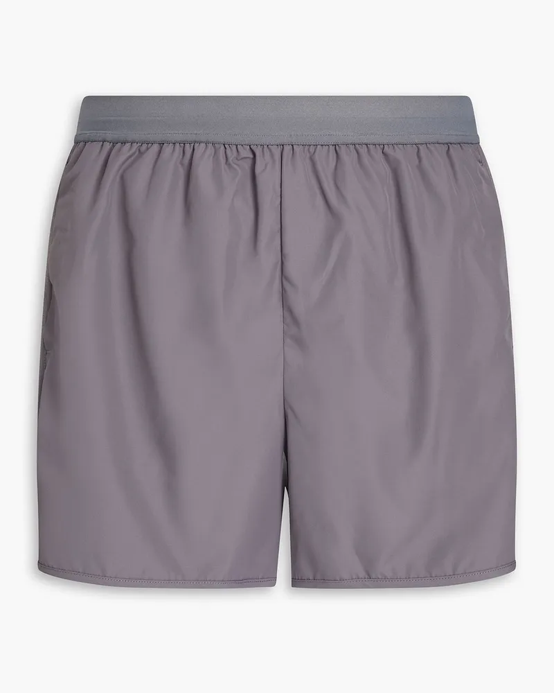 Thom Browne Shorts aus Shell und Stretch-Strick mit Streifen Grau